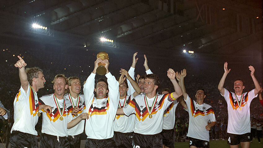 Rudi Völler, Andreas Brehme, Jürgen Klinsmann, Pierre Littbarski, Thomas Berthold, Karl-Heinz Riedle, Lothar Matthäus, Klaus Augenthaler, 