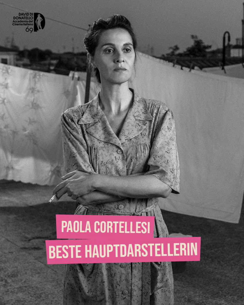Der Preis für die beste Hauptdarstellerin geht an Paola Cortellesi